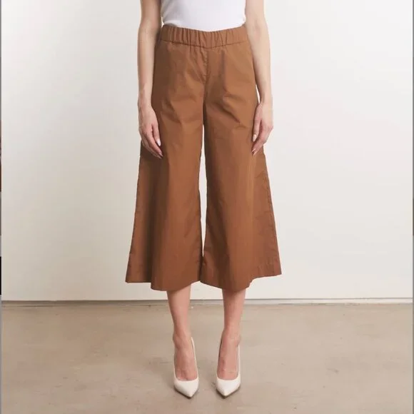 SPRWMN Espresso Cotton Poplin Culotte Pants - Picture 2 of 12